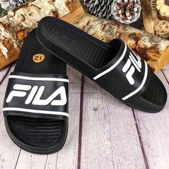 Fila SLEEK SLIDE LT Black Slip-On Athletic Sandals - Picture 2 of 8